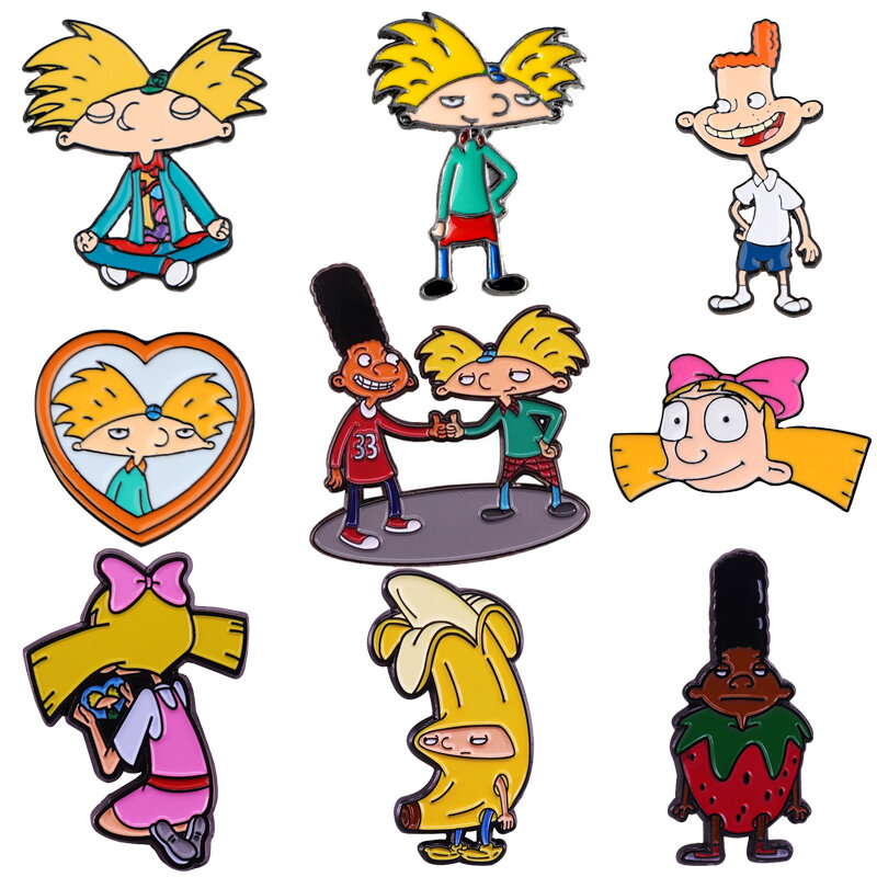 90s Cartoon broszka przypinki na klapę na plecaki emalia Pin śliczne broszki dla kobiet Pines modne odznaki biżuteria akcesoria prezenty