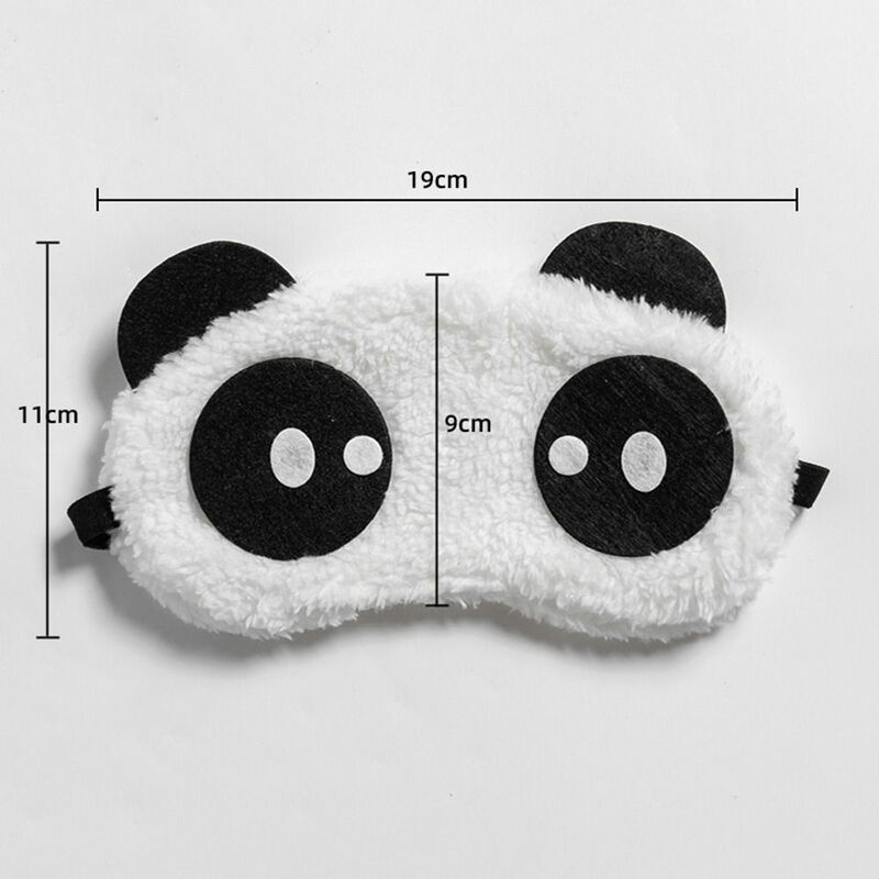 Mascarilla de felpa suave con dibujos de Panda para dormir, 2 piezas, 19x12cm, protección para los ojos