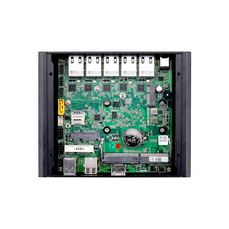 Qotom Mini PC Q700G5 Celeron Quad Core 5x I225-V / I226-V 2.5G LAN Ports AES-NI Fanless Router Computer
