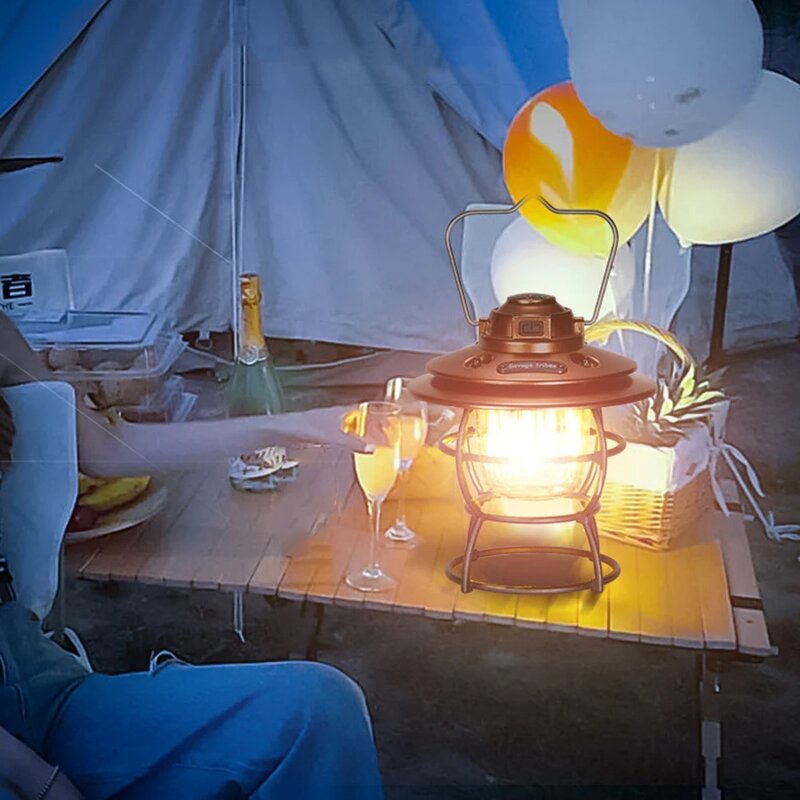 Portátil LED Camping Lantern, 2000mAh, Universal 3 Modos de Iluminação, Lâmpada para Caminhadas, Camping, Piquenique, Energia de Emergência, Exterior