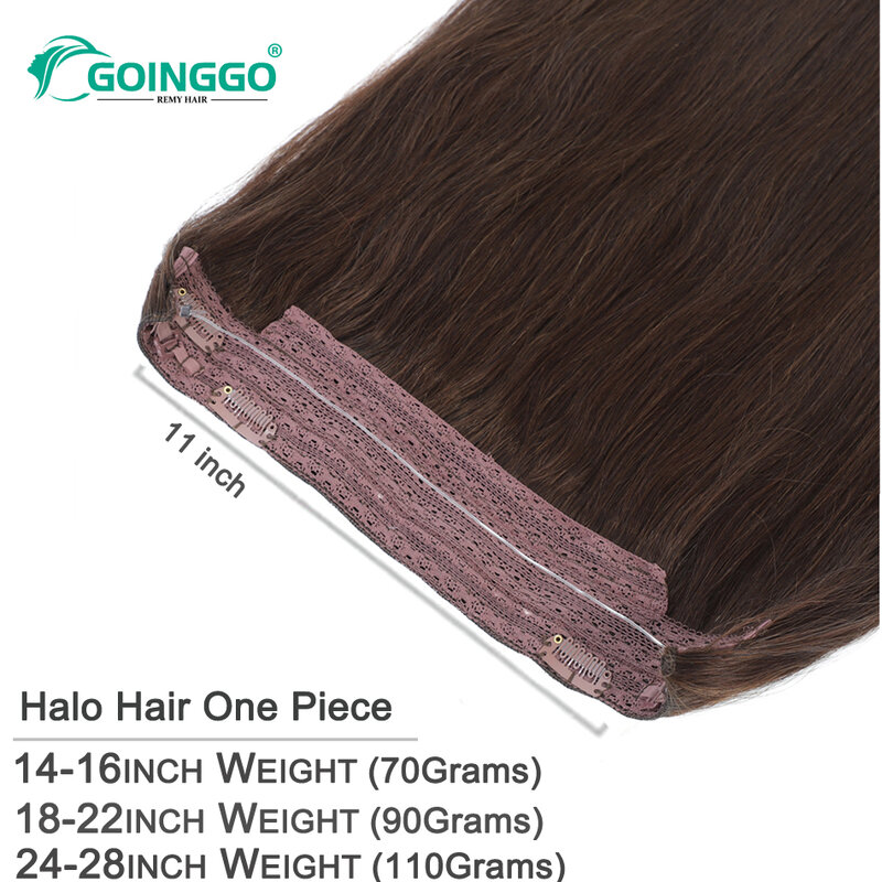 Halo Hair Extensions Echt Menselijk Haar 14-28Inch Verborgen Draad Clip In Hair Ombre Bruin Human Remy fish Line Haarverlenging