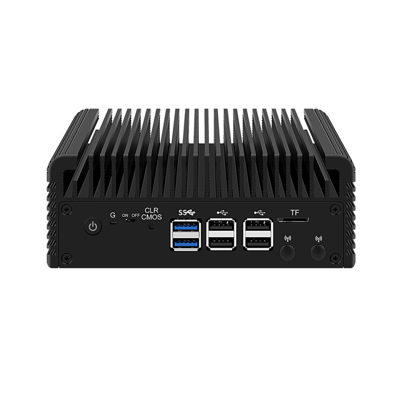 HUNSN RJ35,Micro Firewall Appliance,Router PC,4x2.5GbE I226-V LAN, DDR5 RAM, Mini PC, OPNsense, VPN,GPIO, TF Slot, HDMI, DP