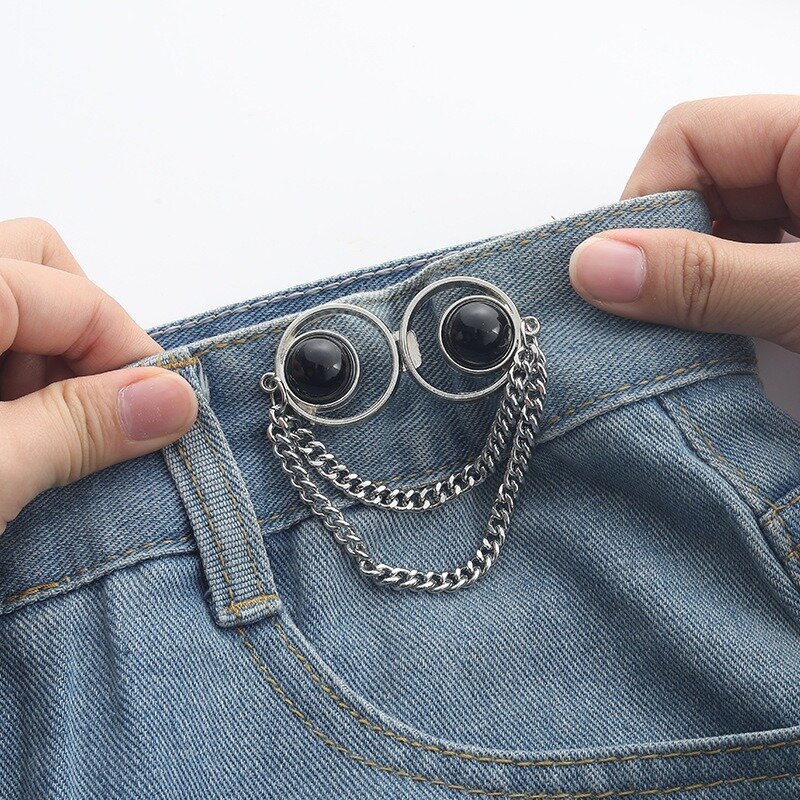 Новинка жемчужная цепочка для затягивания талии пряжка без гвоздей металлические зажимы для джинсов и Юбки брюк Детские зажимы для затягивания талии застежки для одежды