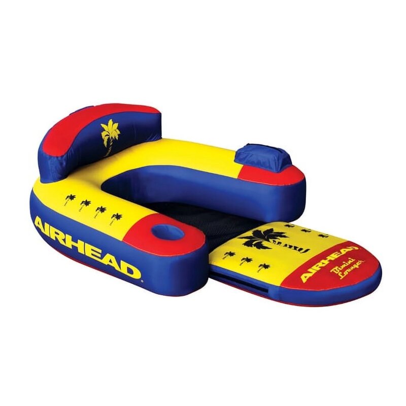 Airhead Bihimi Lounger 2 sedie piscina galleggiante con schienale e portabicchieri, multicolore viene fornito con schienale e supporto per il collo
