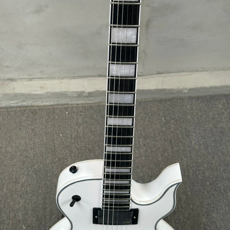 Guitarra elétrica com corpo mogno, brilho branco, novo lançamento, branco, alta qualidade, em estoque