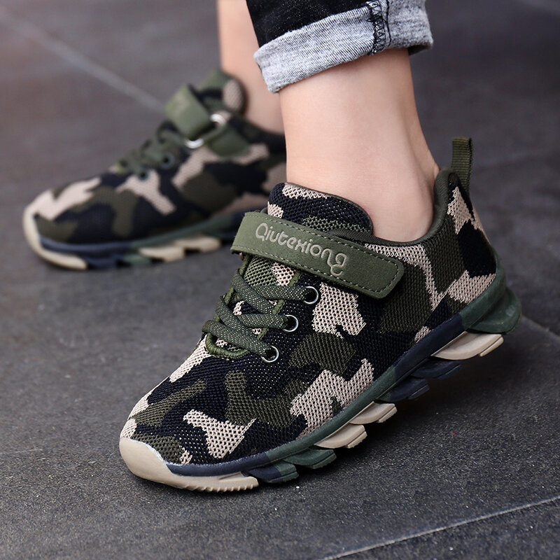 Kids Camouflage Sneakers Outdoor Flying Kniting Sports Breathable Flats Unisex Children Running Shoes Toddler Children Casual