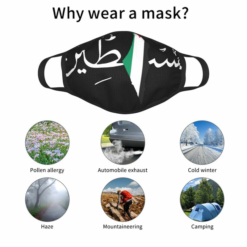 Mascarilla facial no desechable de Palestina, máscara de protección antihumo, respirador