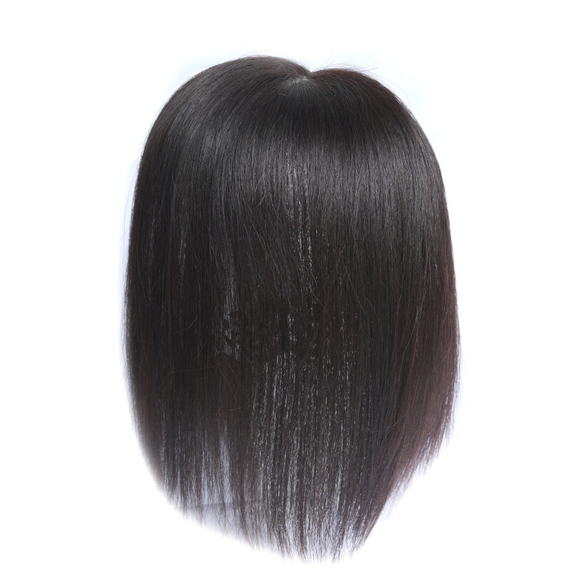 Накладка из человеческих волос на кожу головы для белых женщин, 9x14 см, заколка для волос, прямая шпилька для истончения волос 10 дюймов, 12 дюймов, 14 дюймов