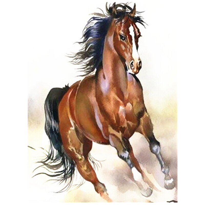 Animal Diamond Painting Horse Full Drill Round Diamond Embroidery Rhinestones Paint Home Decor Gift A