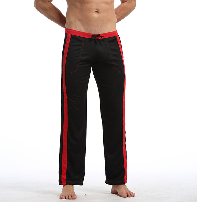 Męskie szybkoschnące oddychające spodnie spodnie sportowe siłownia aktywne spodnie od piżamy spodnie dresowe spodnie z bocznymi paskiem