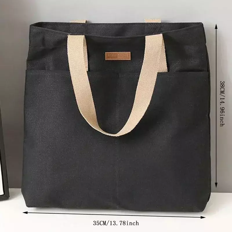 Парусиновая сумка для покупок TW16, хлопчатобумажная тканевая Сумочка для путешествий, для супермаркетов и продуктов, белого и черного цвета