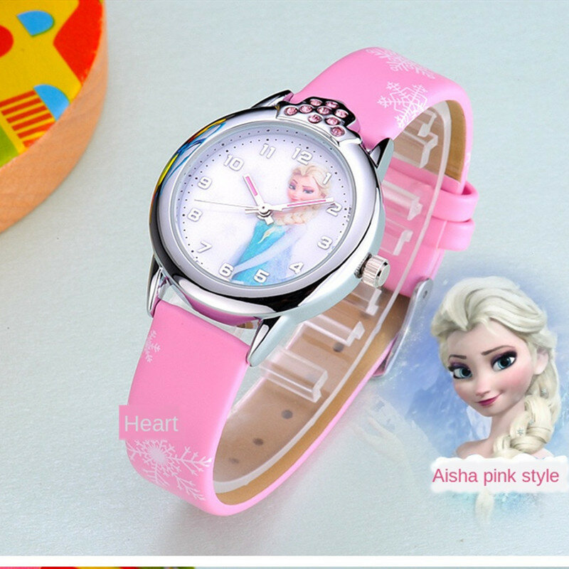 Disney Frozen เด็กนาฬิกาการ์ตูนอะนิเมะการ์ตูน Elsa Anna เข็มขัด Analog Luminous อิเล็กทรอนิกส์ดิจิตอลนาฬิกาวันเกิดสำหรับเด็กของขวัญ