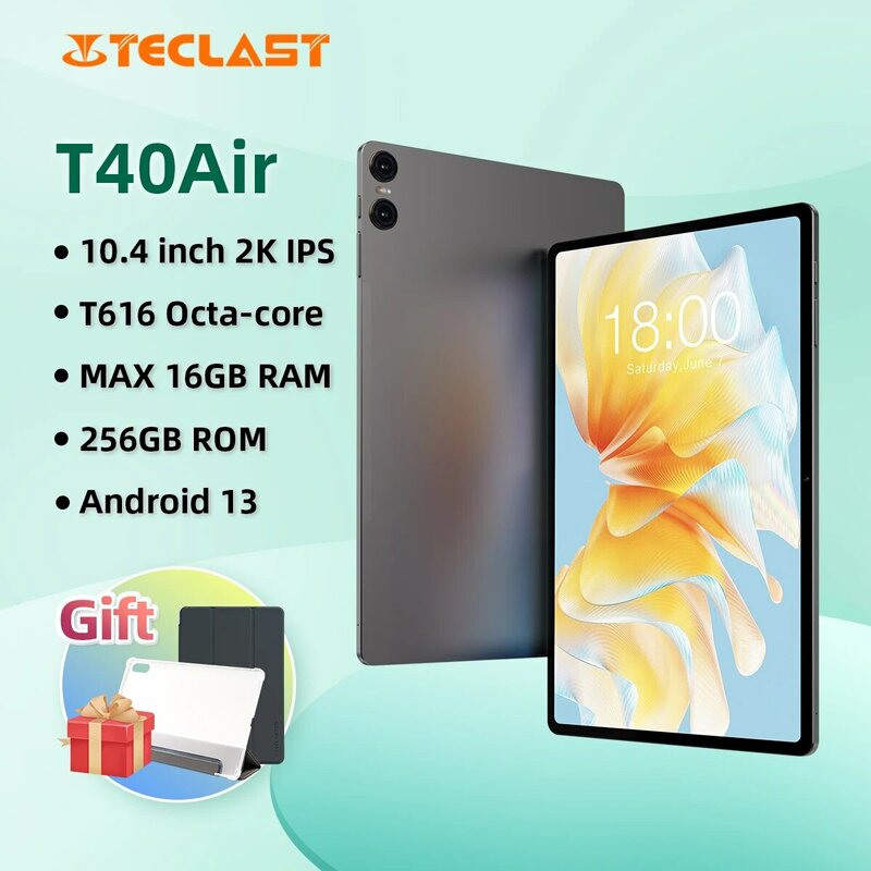 Teclast-Tableta T40Air con Android 13, dispositivo T616 de 8 núcleos, 8GB + 8GB de RAM, 256GB de ROM, 10,36 pulgadas, 2000x1200, Full HD, 4G, VoLTE, 18W, PD