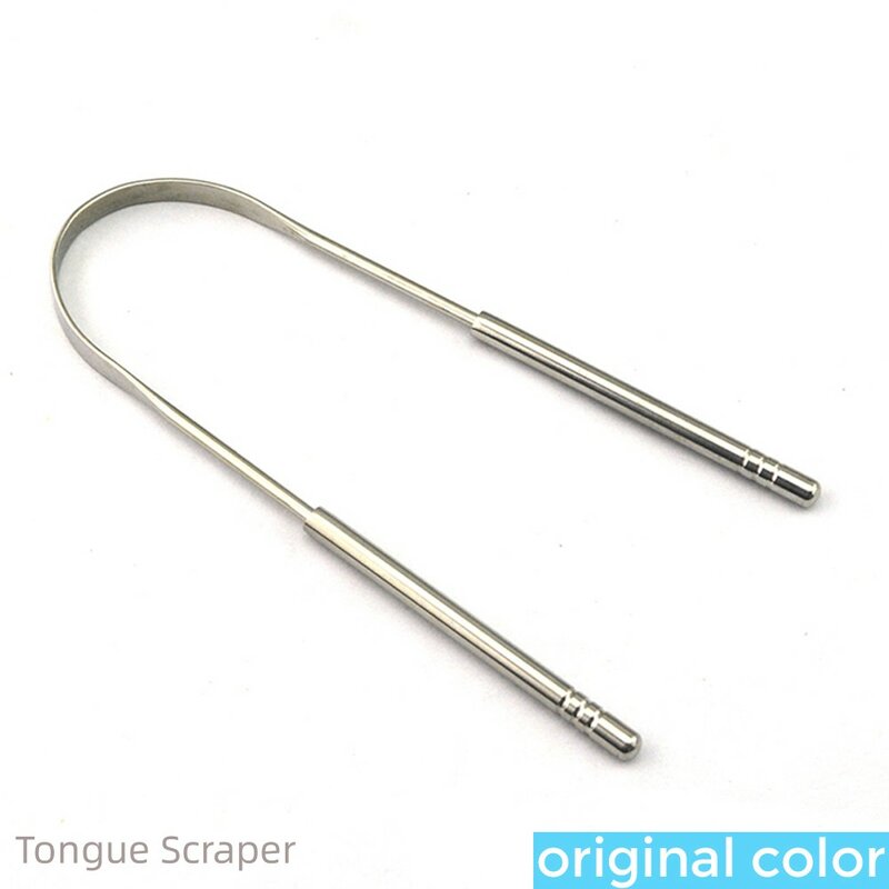 Aço inoxidável Tongue Scraper, Ultimate Oral Care Tool, Remoção do mau hálito, 1 Pc