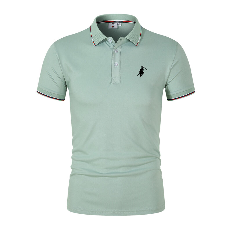Atmungsaktives Herren-T-Shirt, lässiges Business-Polos hirt, neue Kurzarm kleidung für Sommer mode, einfarbiger, bequemer Pullove