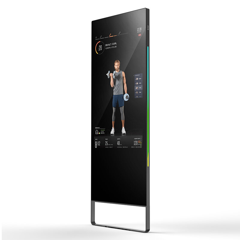 Podłogowa stojąca inteligentny ekran dotykowy Lcd 43 Cal siłownia interaktywna inteligentna magiczne lustro Fitness z systemem Android Wi-Fi