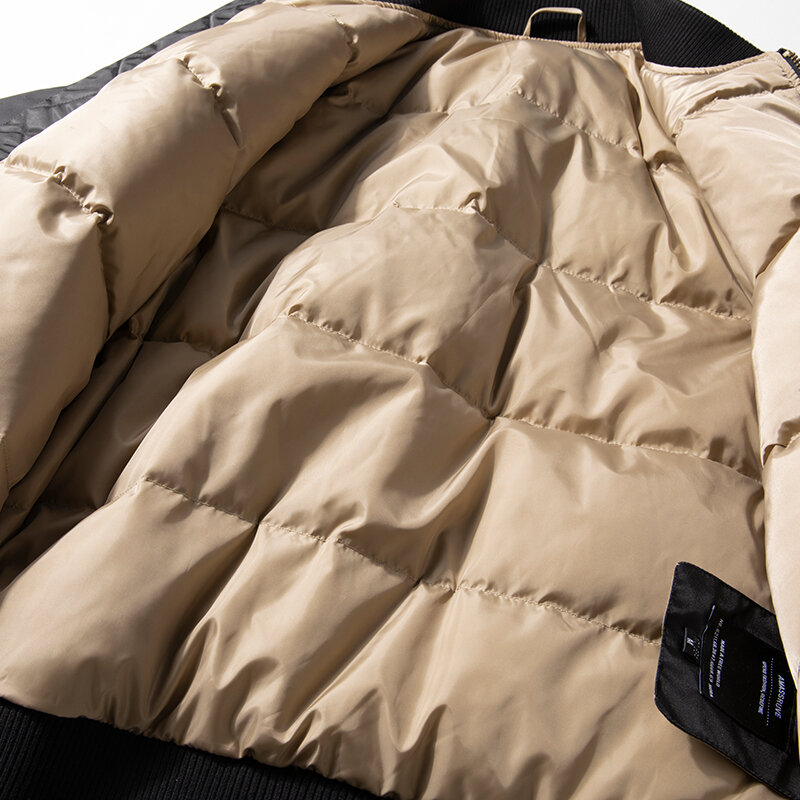 Мужская зимняя модная плотная теплая водонепроницаемая куртка 2023, мужская бейсбольная форма для отдыха, мужская верхняя одежда на белом утином пуху H520