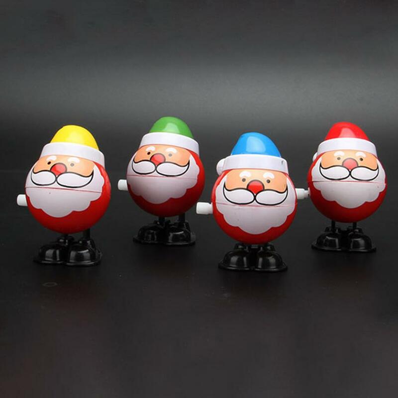 Boże narodzenie Santa w kształcie nakręcane zabawki do skakania z motywem bożego narodzenia ozdobne świąteczne nadziewarki do pończoch nakręca zabawki dla prezenty dla dzieci