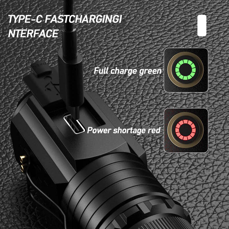 Portable Mini LED Flashlight 3LED Ultra Strong Light Flash Light USB Rechargeable Built-in Battery with Pen Clip and Tail Magnet