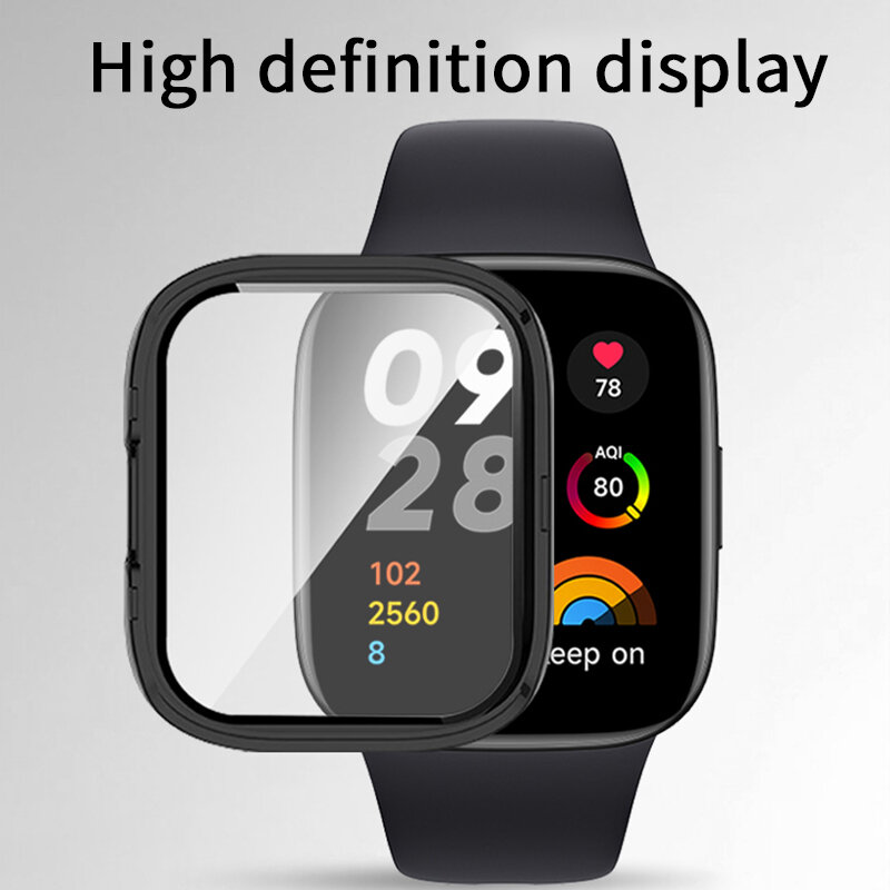 Szklane etui 9D + pasek do zegarka Redmi 3 aktywne PC twarde etui ochronne na ekran bransoletka dla Xiaomi Redmi Watch3 Lite Accessorie