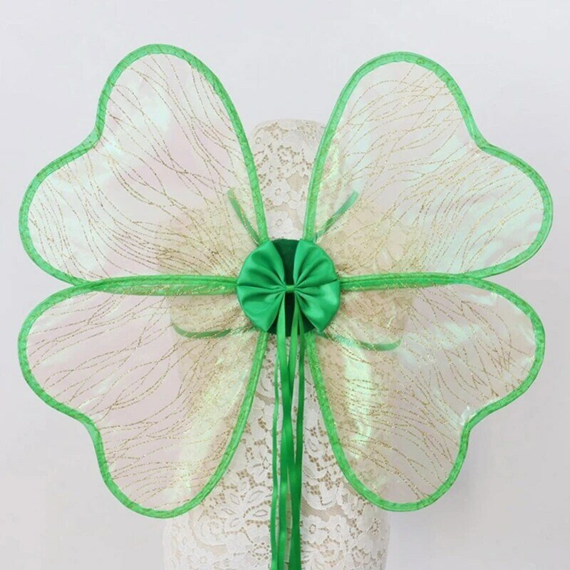 Irish Saint Patricks Day Costume Green Four Leaf Clover Wing St. Patrick's Day Costume Accessories Leprechaun Wing