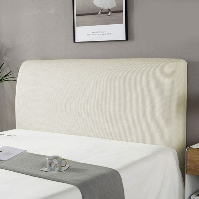 Thickened Solid Color Plush Headboard Cover Elastic Solid