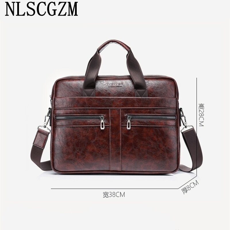 Leather Laptop Bags for Men Laptop Handbag Briefcase Men Office Bags for Men Luxury Designer Handbag Crossbody Bags сумка мужска
