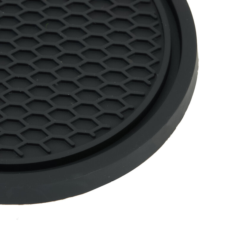 Car Accessories 2Pcs Silicone Black Black Car Auto Cup Holder Anti Slip Insert Coasters Pads Interior Part  Durable