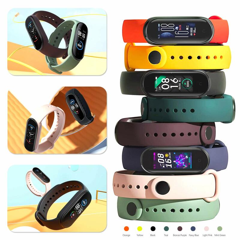 Pulseira de relógio Xiaomi Mi Band, Pulseira, Pulseira de silicone, Pulseiras, Acessórios Smartwatch, Mi Band 8, 7, 6, 5, 4, 3