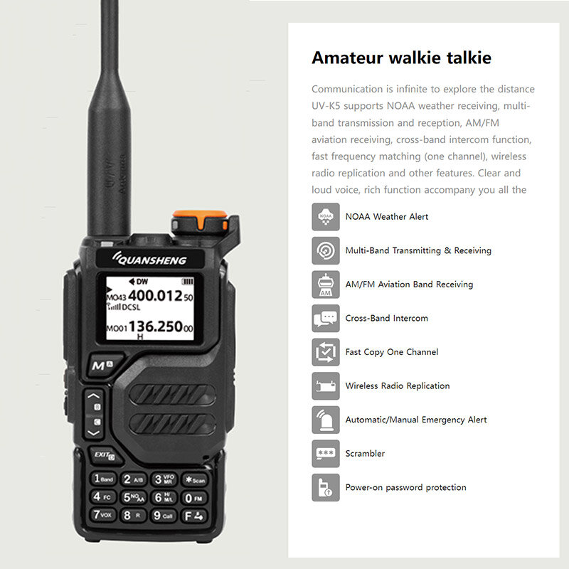 Quansheng-walkie-talkie Portable fm,2ウェイ,アマチュア無線,ワイヤレス