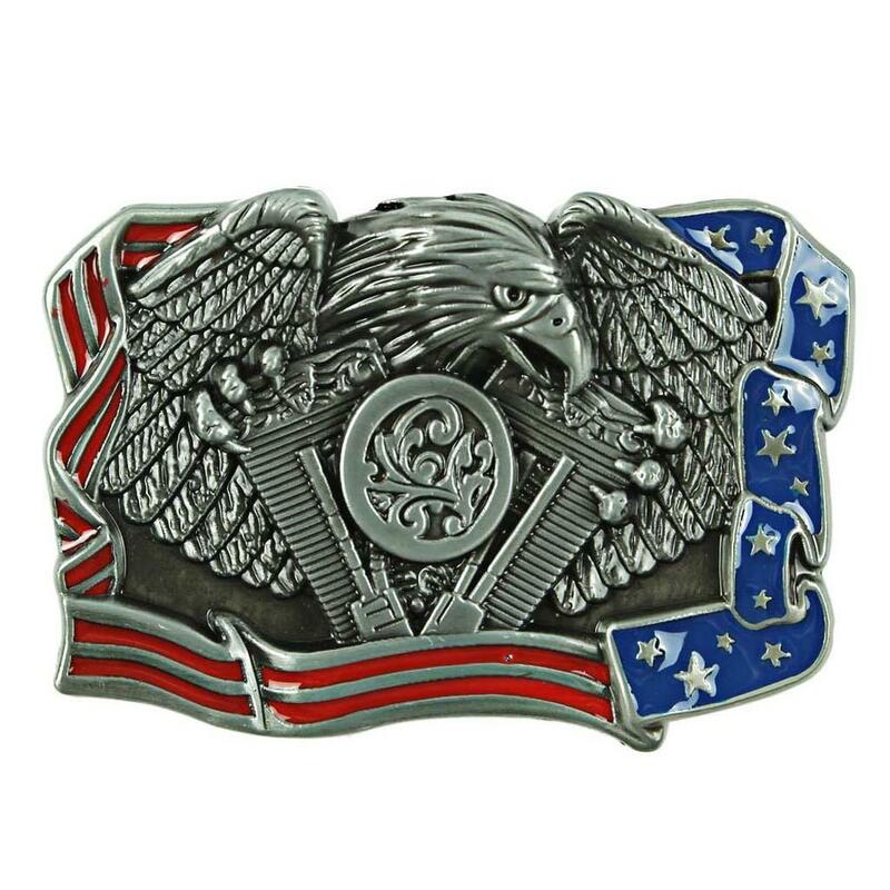 Western Cowboy The United State of American Flag Eagle fibbia per cintura