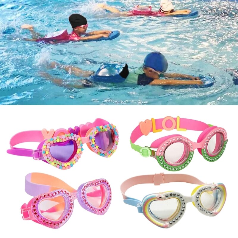 Kids Swimming Glasses com lente de proteção anti-nevoeiro e UV, sem vazamento, óculos de natação cinta flexível para crianças Eyewear