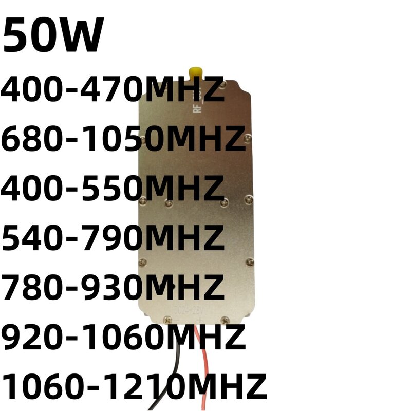 50W โมดูลกำเนิดจากเครื่องขยายเสียงพลัง540-790MHZ780-930MHZ920-1060MHZ1060-1210MHZ 400-470MHZ680-1050MHZ400-550MHZ