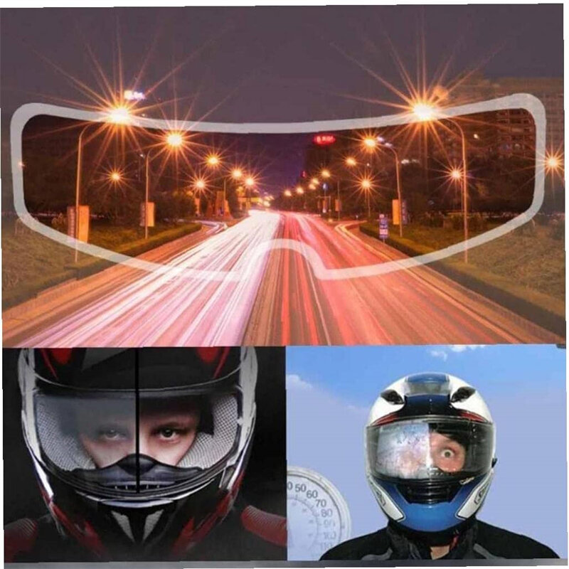 Casque de moto universel avec film anti-buée, lentille anti-pluie, visière de moto, degré de brouillard, accessoires de course automobile