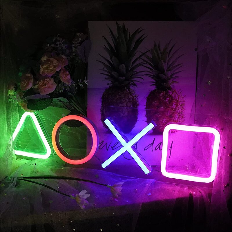 Neon Sign Custom Game Icon Light for Wall Hanging Atmosphere Playstation Lamp LED Colorful Lighting Room Bar Club Player Decor
