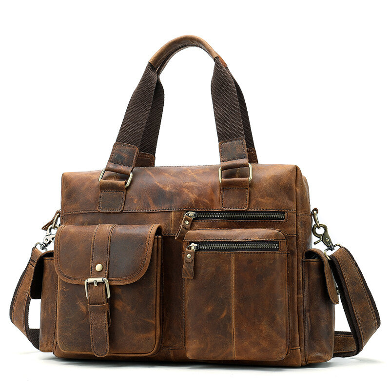 Bag Genuine Leather Men's Briefcase Messenger Laptop For men Office s Men Handbags