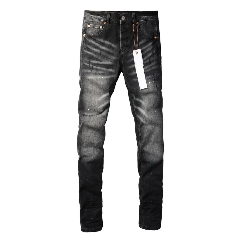 Alta qualità 2024 New Purple ROCA Brand jeans Fashion con High street paint distressed Repair pantaloni Skinny in Denim a vita bassa