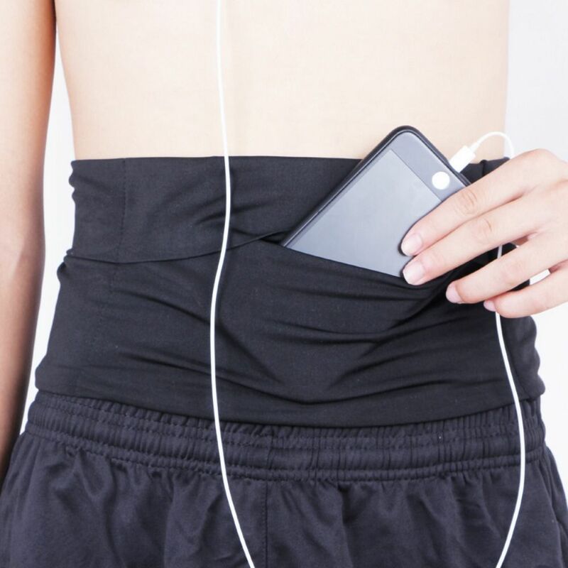 Invisible Running Waist Bag Professional Elastic 3 Pocket Yoga Belt Bag Adjustable Large Capacity Mobile Phone Holder Unisex