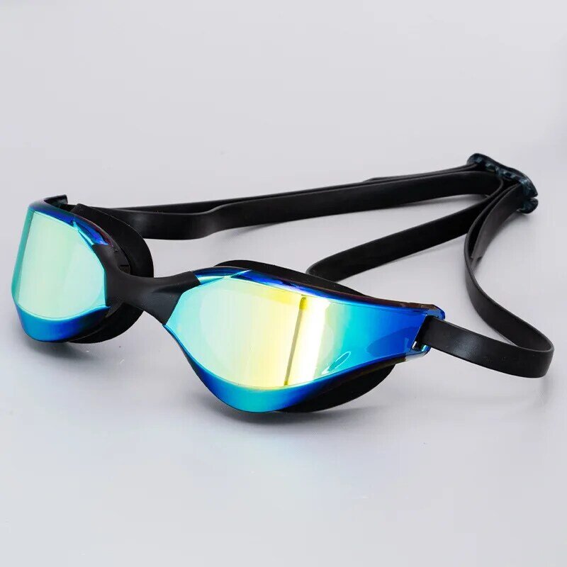 Kacamata renang balap dewasa, kacamata berenang model pelapisan profesional anti-kabut silikon