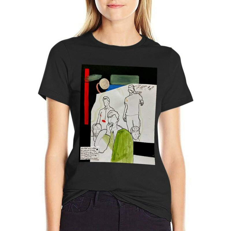 Fohlen Band Illustration klassische T-Shirt weibliche Kleidung Sommerkleid ung Tops für Frauen