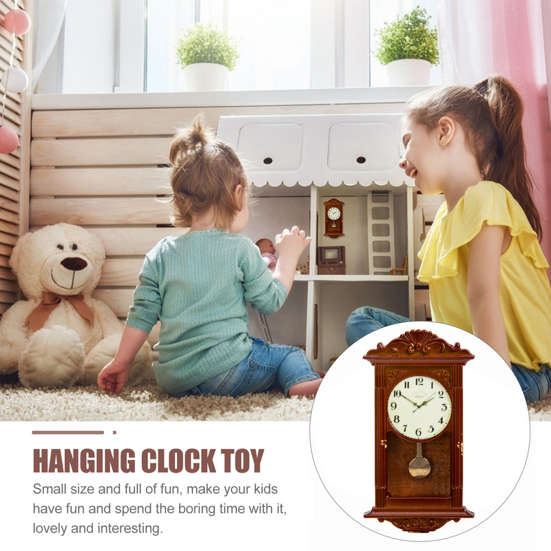 Детские игрушки, кукольный домик, римские часы, мебель, Миниатюрные аксессуары, комнатные Подвесные часы