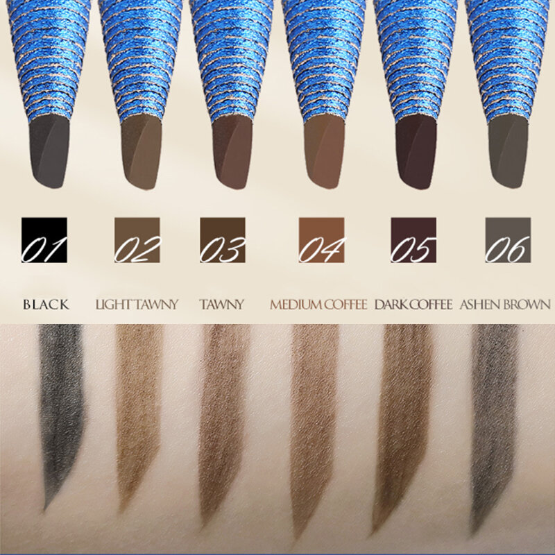 Pensil alis anti air Microblading, pena alis stensil warna tato alis Makeup tahan keringat tahan lama