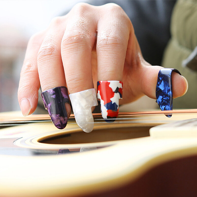 4 قطعة/المجموعة 1 الإبهام 3 أصابع الغيتار يختار سيليكون فنجر حامي غطاء الاصبع يختار للمبتدئين الغيتار اكسسوارات
