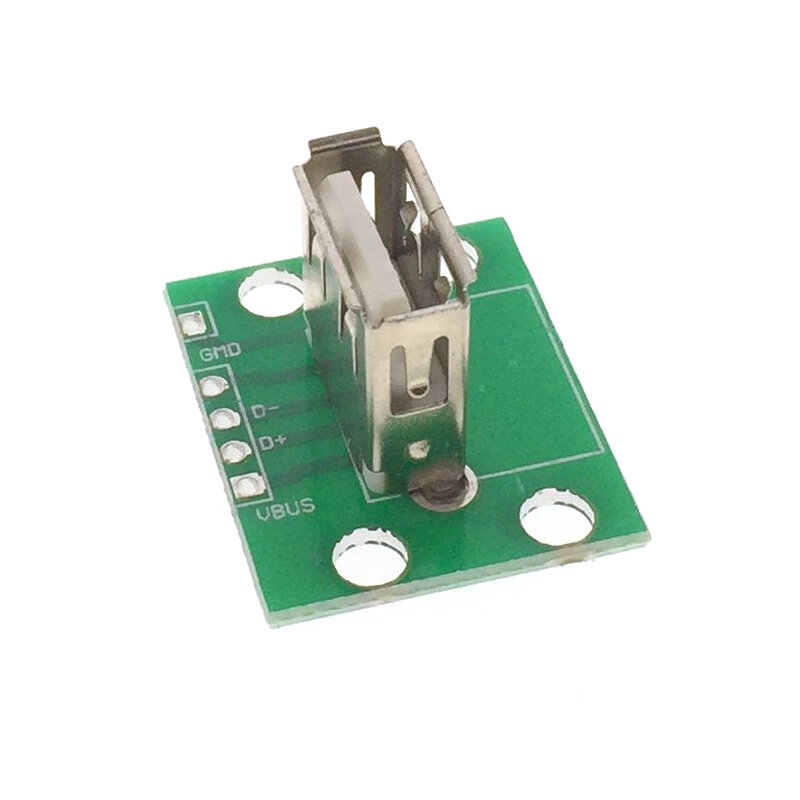 Asiento hembra Vertical de 5 piezas con PCB tipo A, Cable de transferencia de datos USB 2,0, placa convertidora soldada, espaciado de 2,54mm