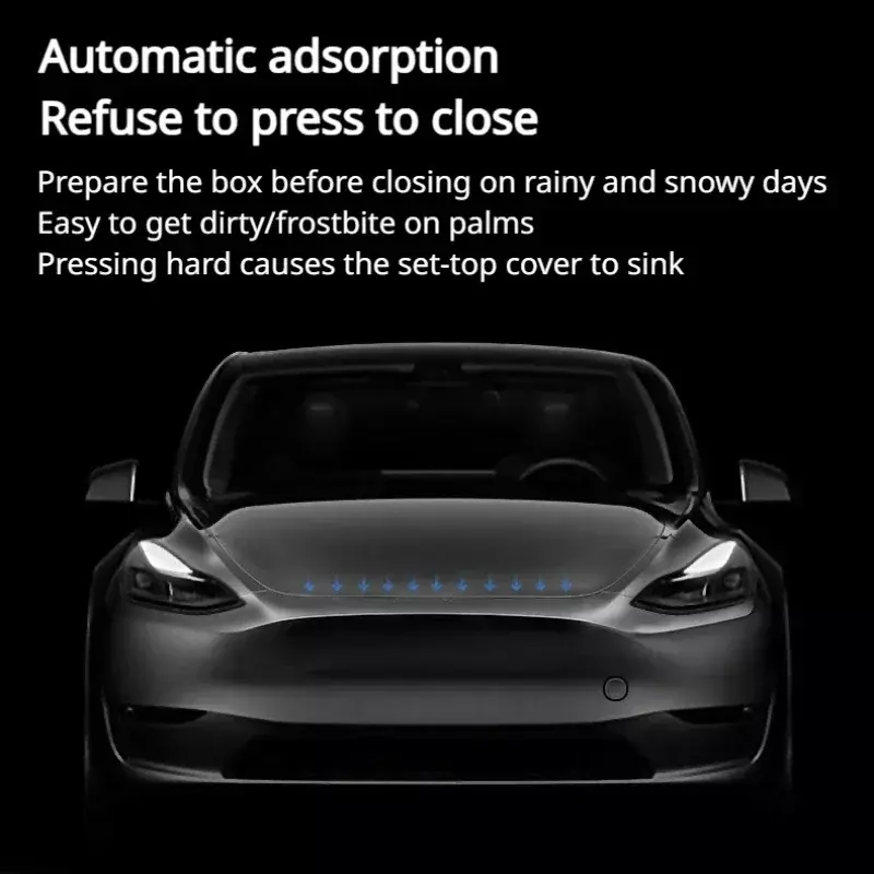 Cierre eléctrico para Tesla modelo 3 + modelo Y, caja de repuesto frontal, cerradura de succión eléctrica, nuevo Modelo 3 Highland 2024, accesorios