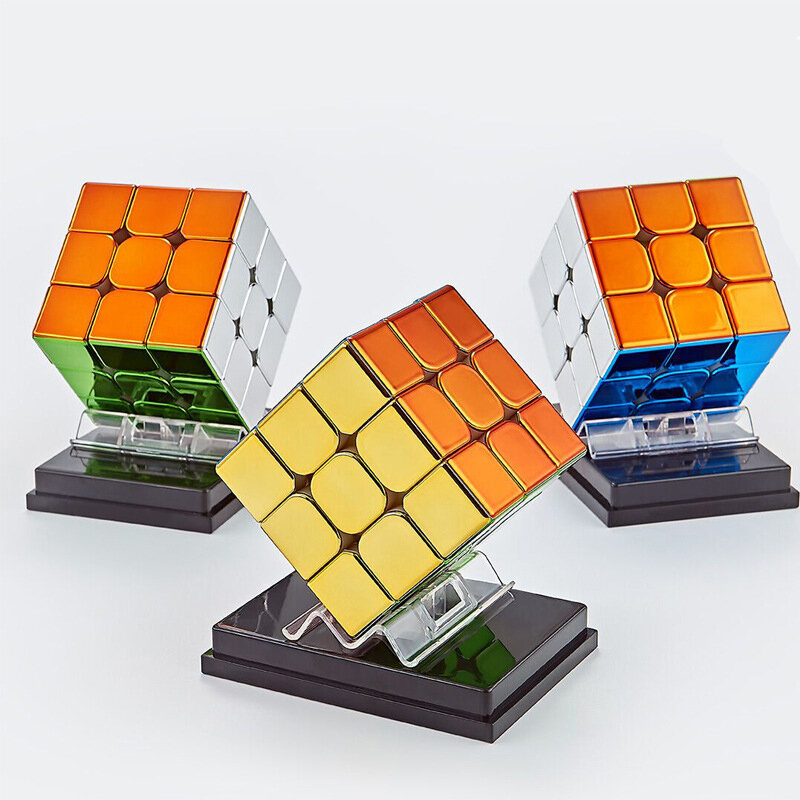 Cube magique magnétique plaqué 3x3x3, Puzzle de vitesse professionnelle, jouet pour enfants, Cube magique