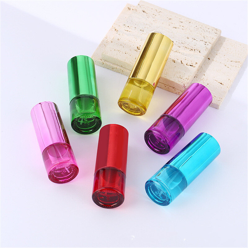 20ml Perfume Bottle Cylindrical Colored Glass Empty Spray Bottle Large Capacity Essential Oil Cosmetic Sample Dispensing Bottle