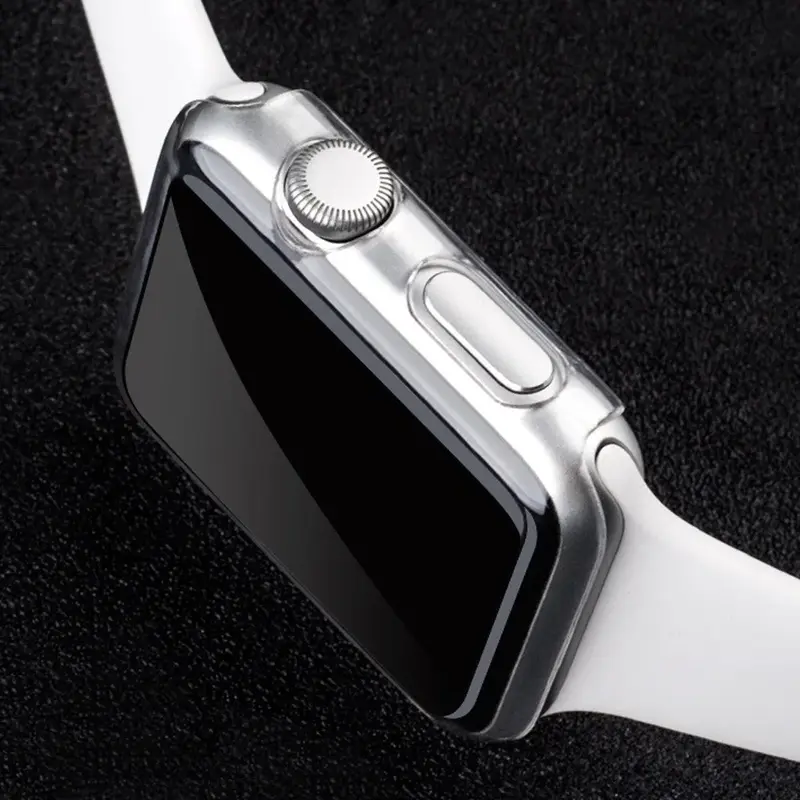 Casing pelindung bening untuk jam tangan Apple, casing pelindung layar ramping silikon 40 44MM untuk IWatch Series9 8 7 6 5 4 3 SE 38 40 41 42 44 45mm