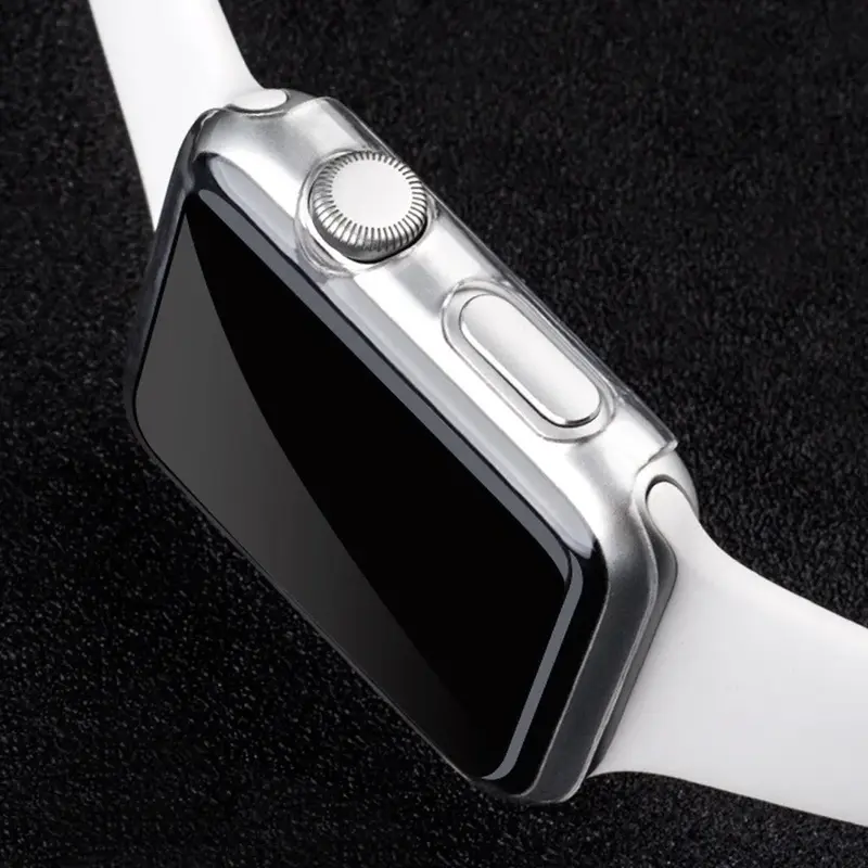 Clear Case Voor Apple Watch 40 44Mm Siliconen Slanke Screen Protector Voor Iwatch Serie 9 8 7 6 5 4 3 Se 38 40 41 42 44 45Mm Case