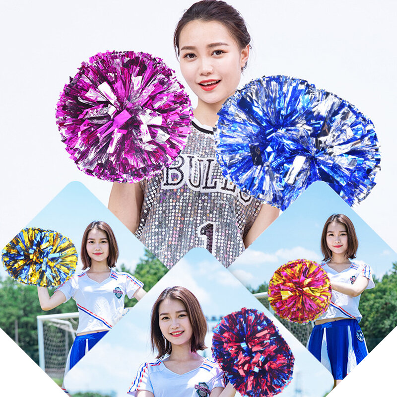 1 Stuk Plastic Dubbel Gat Handvat Cheerleader Poms Metallic Streamer Club Sport Benodigdheden Dance Party Club Decorateur Tools